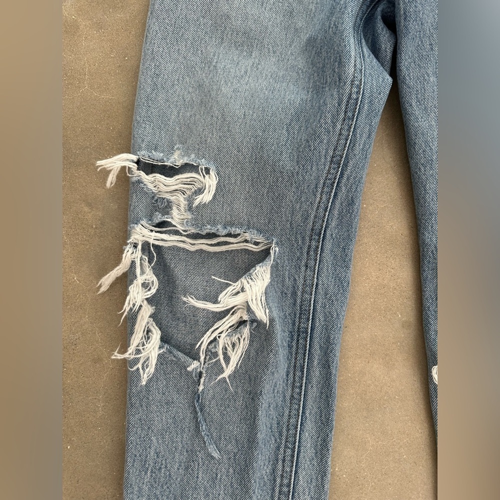 AGOLDE High Rise Straight Leg Jeans Distressed Denim 90s Style Women’s 24 - Picture 8 of 13